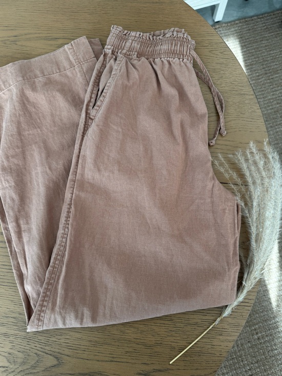 Madewell Pants - Madewell Hemp Cotton Wide Leg Pants Dusty Rose Pull On Drawstring Casual Lounge